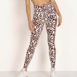 Varley Duncan Leopard Print Leggings Women's Large